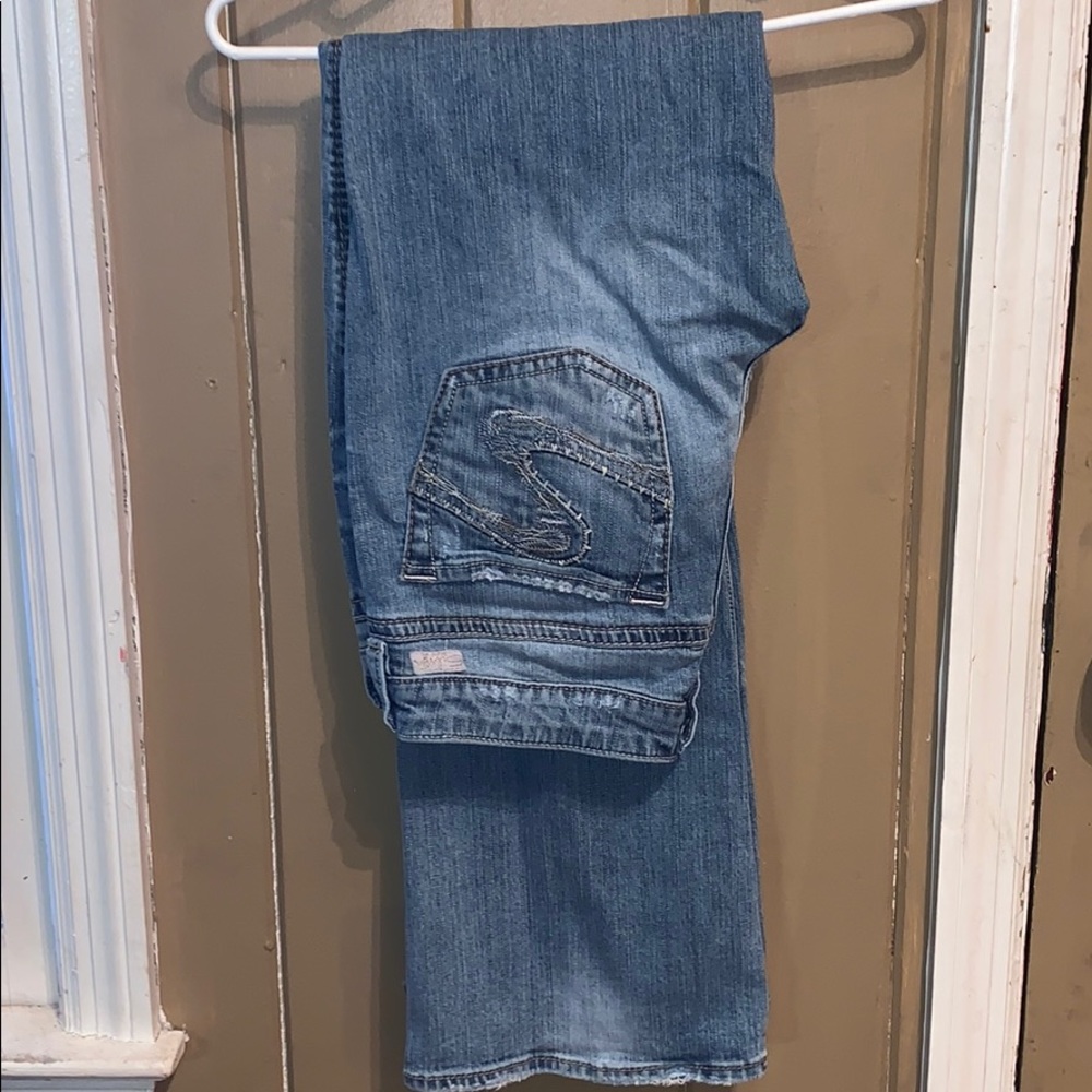 Silver flare jeans